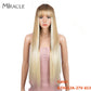 Miracle Blonde Wigs for Black Women Synthetic Wig With Bangs Straight Pink Purple Wigs 32inc Heat Resistant Fiber Cosplay Wigs