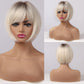 EASIHAIR Blonde Ombre Short Wigs Synthetic Hair Wigs for Women Natural Futura Hair With Bangs Daily Wigs Heat Resistant