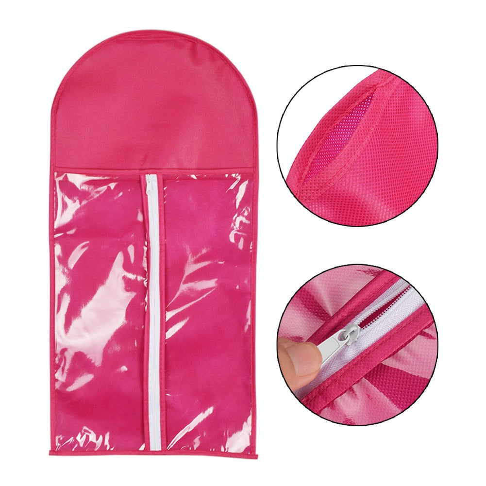 1pc Hair Extensions Wigs Storage Bag with Wig Hanger Dust Proof Protective Wig Storage Holder for Styling Accessories