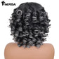 Short Hair Afro Kinky Curly Wigs With Bangs For Black Women Fluffy Synthetic African Ombre Glueless Cosplay Natural Brown Wigs