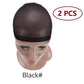 Nunify Nude Mesh Net Wig Caps With Closed End For Wigs 2Pcs/Pack Free Size Stocking Cap Red Coffee Black Begie Brown 6 Colors