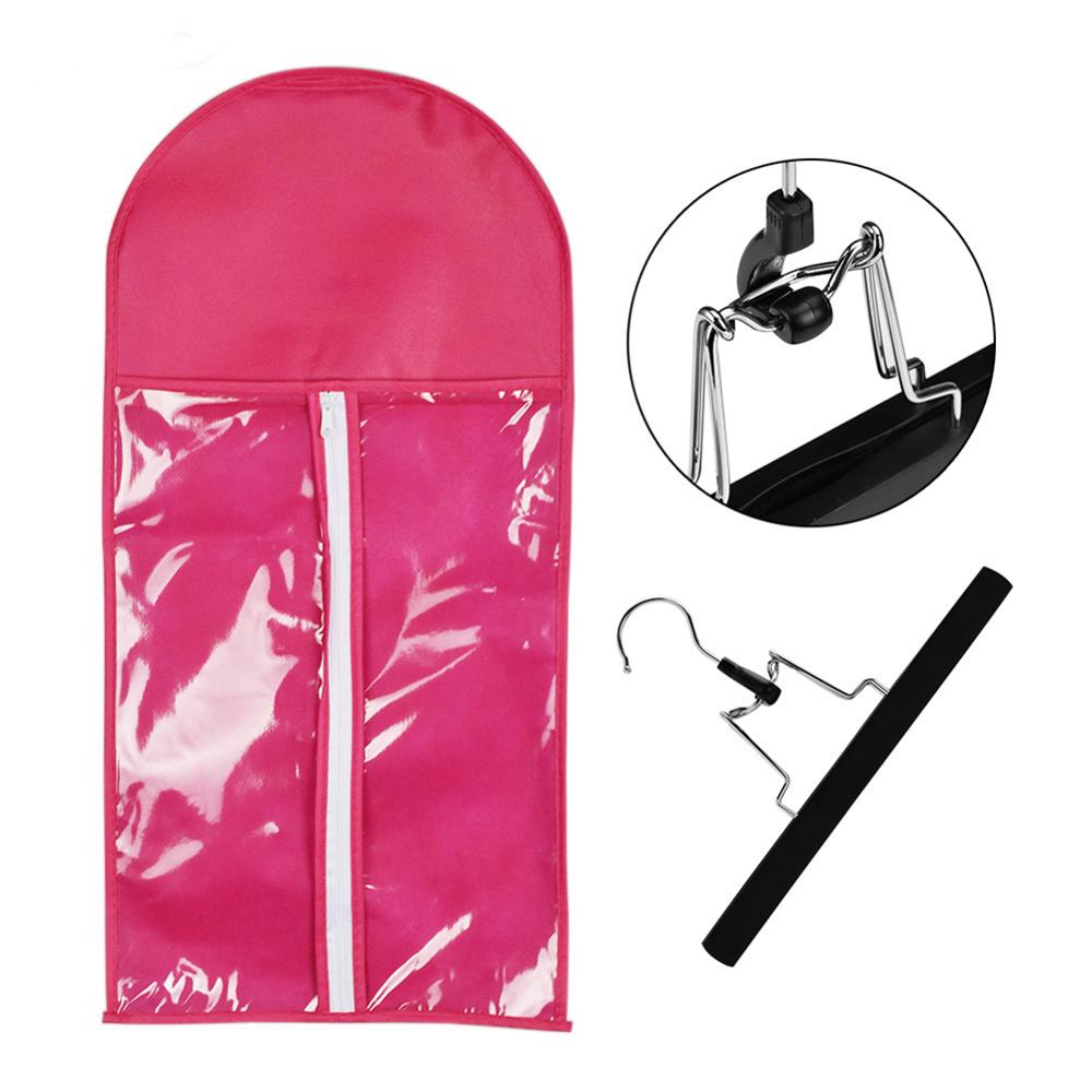 1pc Hair Extensions Wigs Storage Bag with Wig Hanger Dust Proof Protective Wig Storage Holder for Styling Accessories