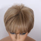 EASIHAIR Short Women Brown Wigs with Bangs Synthetic Wigs Layered Natural Hair Bob Wig Cosplay Daily Wigs Heat Resistant