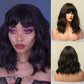 EASIHAIR Pink Bob Wigs for Women Synthetic Wigs with Bangs Natural Hair Pink Wig Medium Length Cute Cosplay Wigs Heat Resistant