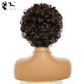 Synthetic Omber Brown Glueless Cosplay Wigs XISHIXIU Short Hair Curly Wigs With Bangs For White  Women African  High Temperature