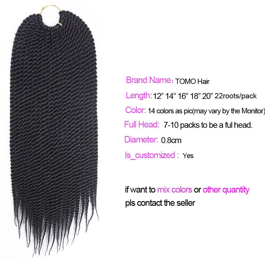 TOMO Crochet Hair Extensions 22strands 12" 14" 16" 18" 20" 22" Crochet Braids Ombre Brown Burgundy Synthetic Hair Extensions