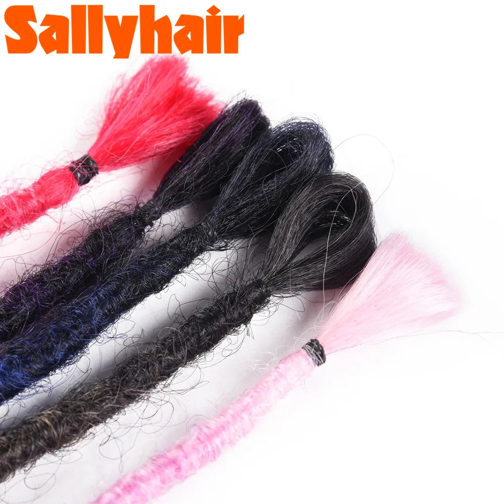 SallyHair 25 Colors 5/10 Strands Dreadlocks Hair Extensions For Women Handmade Dreads Locs Synthetic Crochet Braiding Hair