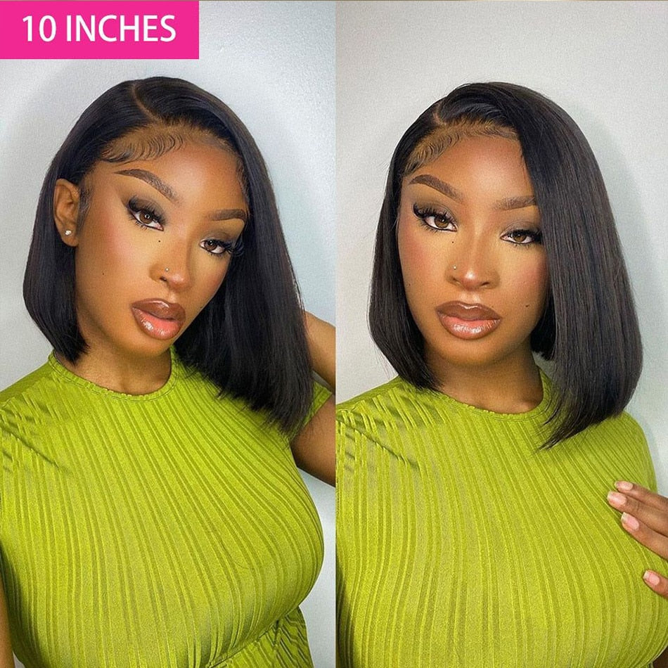 Straight Bob Wig Lace Front Human Hair Wigs For Women 180% Brazilian Human Hair Wig Sale Glueless Wig Human Hair Ready To Wear