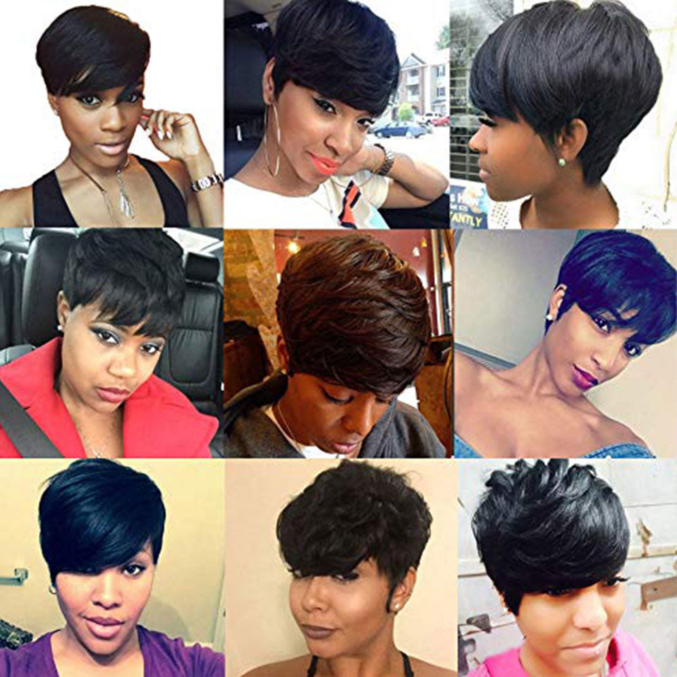 Short Bob Wig Pixie Cut Wig Human Hair Straight Wigs For Women Human Hair Accessories Glueless Wig Human Hair Ready To Wear Sale