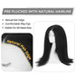 Kinky Straight Wig 180% Density Black Yaki Lace Front Wig For Women With Baby Hair Synthetic Wigs Heat Temperature Glueless