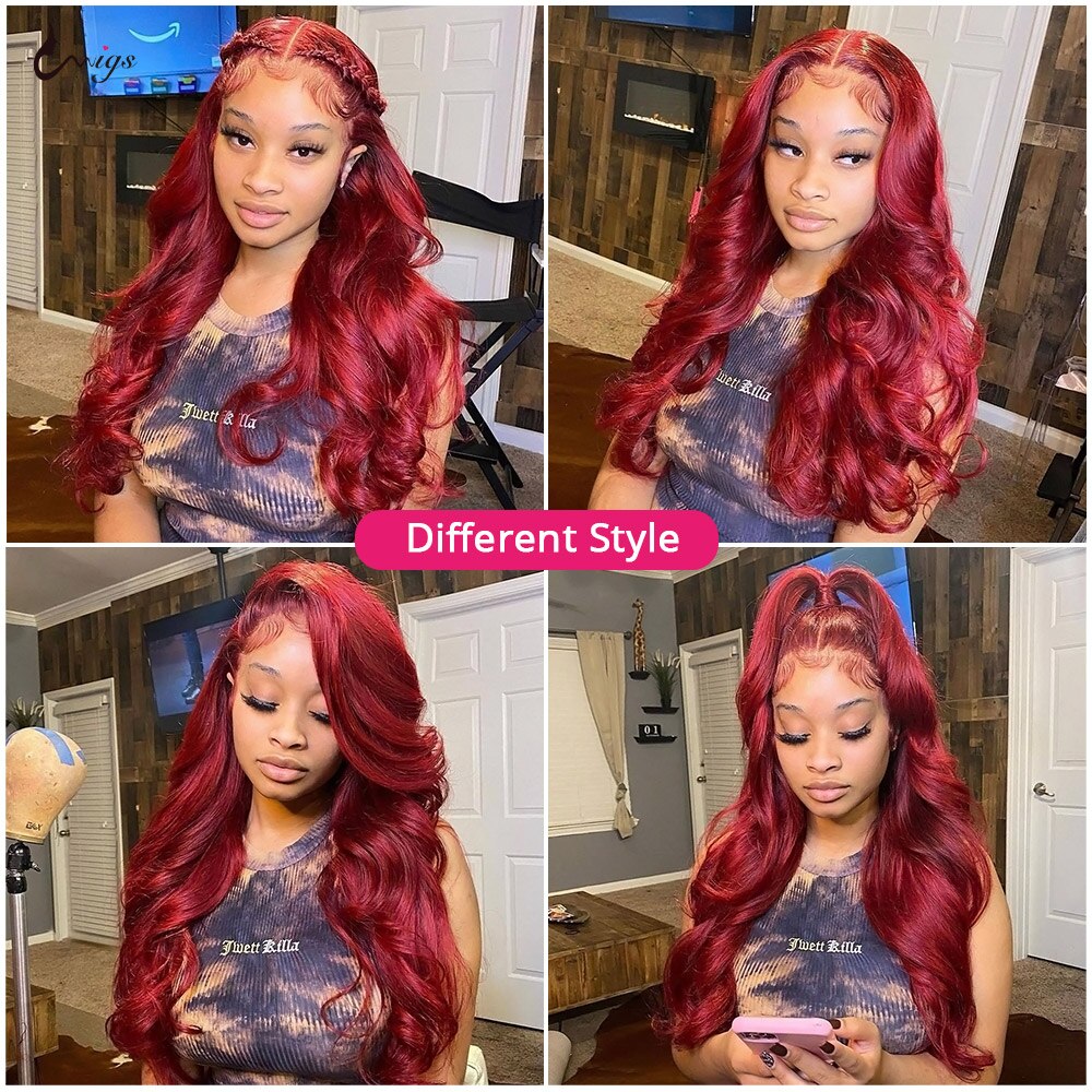 Burnt Ginger Brown Body Wave Lace Front Wig Hd Lace Frontal Wig Burgundy Lace Front Wig Colored Human Hair Wigs For Women Uwigs