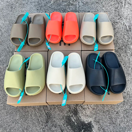 New 35~45 Designer Mens Women Luxury High Quality Foam Runner Summer Slides Casual Slippers Beach Sandals Original Shoes for Men