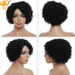 SSH  Curly Wigs Short Pixie Cut Human Hair For Women Natural Black Remy Hair 150% Density Glueless Cheap Side Part Human Wigs