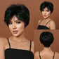 EASIHAIR Blonde Ombre Short Wigs Synthetic Hair Wigs for Women Natural Futura Hair With Bangs Daily Wigs Heat Resistant