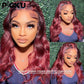 99J Red Lace Front Human Hair Wigs Burgundy Colored Loose Body Wave Wig Glueless 13x4 HD Transparent Lace Frontal Wig 30 34 Inch