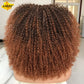 Short Afro Curly Wig With Bangs Synthetic African Glueless Fluffy Black Ombre Brown Curly Women&#39;s Wigs