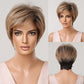 EASIHAIR Blonde Ombre Short Wigs Synthetic Hair Wigs for Women Natural Futura Hair With Bangs Daily Wigs Heat Resistant