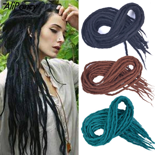 Soft Wool Dreadlocks Nepal Locs Synthetic Braiding Hair Extensions Hip-hop Hand Made Dreads Organic Hair African Braided Black