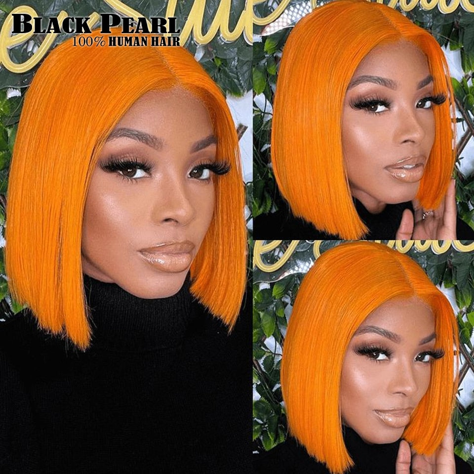 Ginger Lace Front Human Hair Wigs Glueless Wig Short Bob Wig Lace Front Human Hair Wig Pink 613 Blonde Bob Hair Wig Human Hair