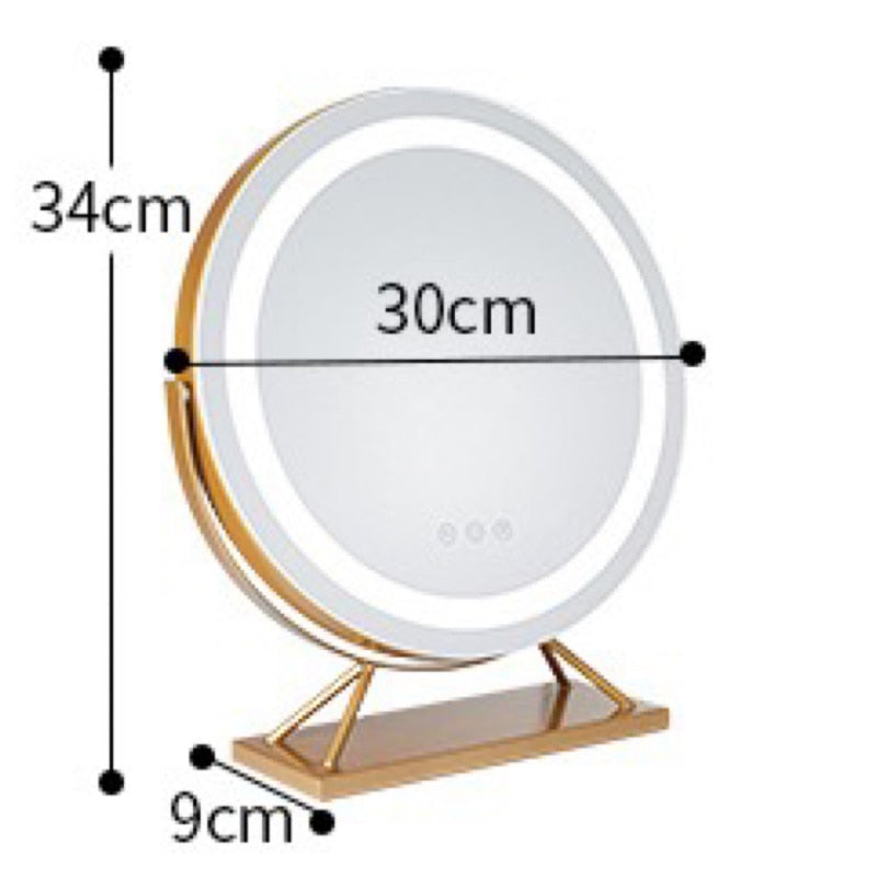 Cosmetic Makeup Mirror with Led Light Lighted Vanity Tabletop Dimmable Multi-color Portable Trave Mirrors with 10x Spot Maganify