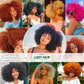 Short Afro Curly Wig With Bangs Synthetic African Glueless Fluffy Black Ombre Brown Curly Women&#39;s Wigs