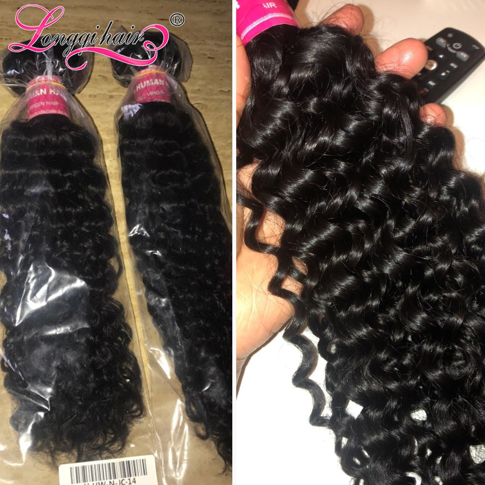 Longqi Hair Cambodian Curly Hair Bundles 3 4 Bundles Jerry Curl Human Hair Bundles Remy Hair Weave Bundles 8 - 26 Inch