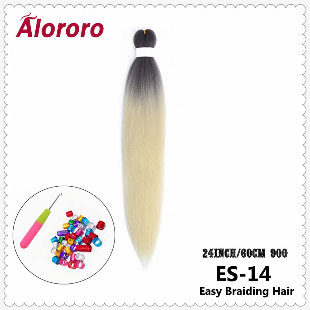 Alororo Synthetic Hair Braids Extensions Braiding Hair Pre Stretched 24 Inches Afro Jumbo Braid Hair Profession Braids