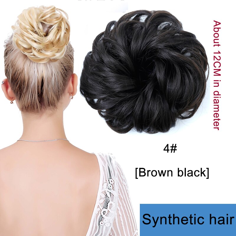 Bybrbana Brazil 100% Human Hair Non-remy Hair Soft Hair Bun Curly  Elastic Wavy Braid Headband Ponytail Women