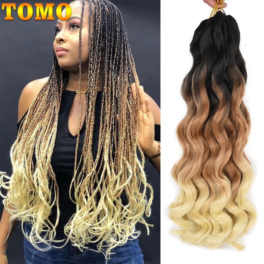 TOMO Pre Stretched Braiding Hair Synthetic Long Professional Hair for Braiding Twist Itch Free Hot Water Setting Yaki Wave Hair