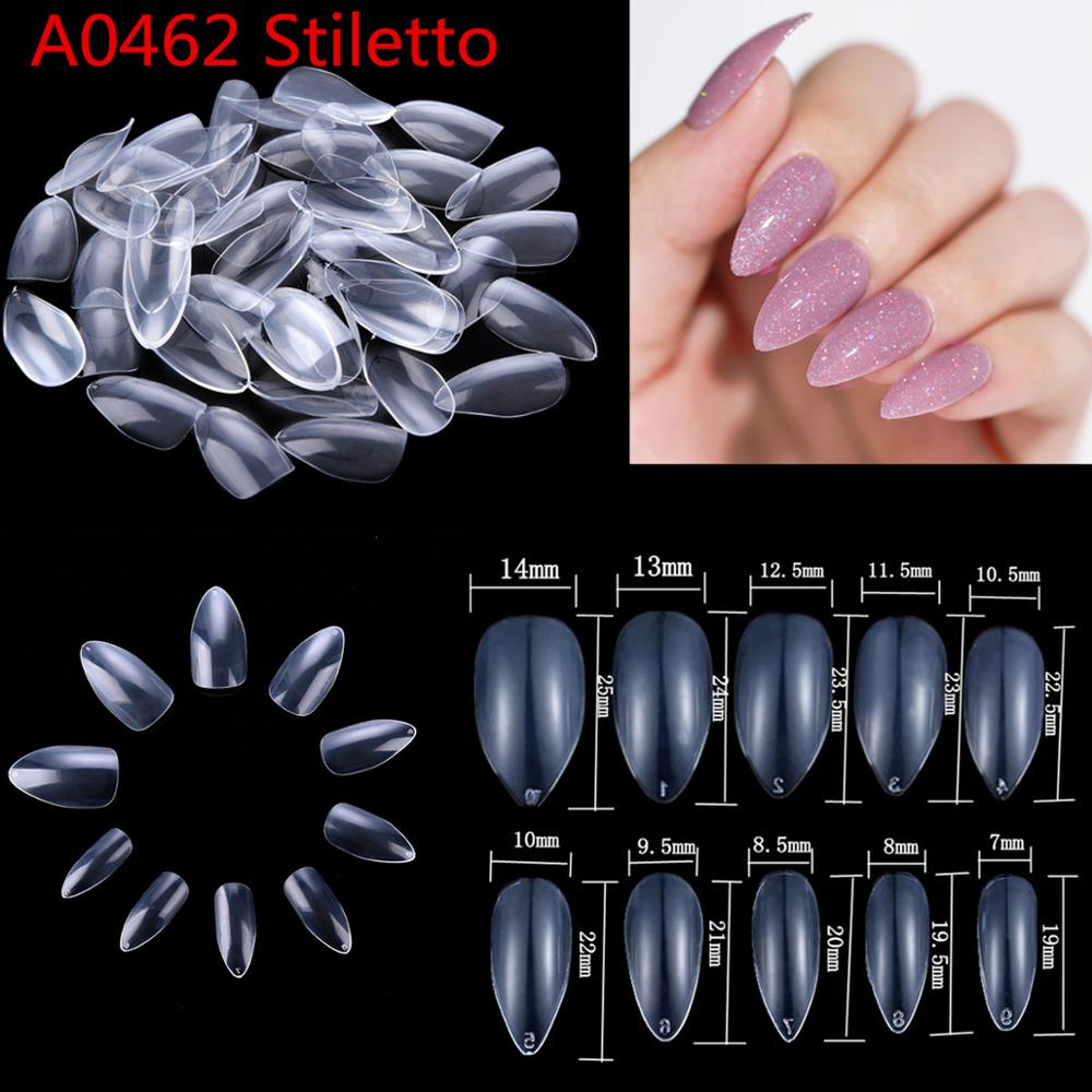 Makartt 500pcs Coffin Fake Nail Tips Clear Natural XXL Gel Tips Full Cover False Acrylic Stiletto Ballerina Nails Press on Nail