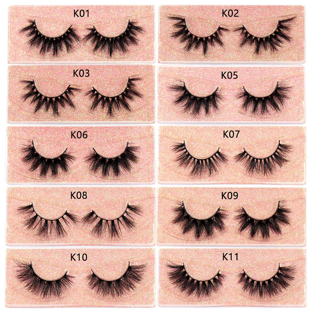 FOXESJI Makeup Eyelashes 3D Mink Lashes Fluffy Soft Wispy Natural Cross Eyelash Extension Reusable Lashes Mink False Eyelashes