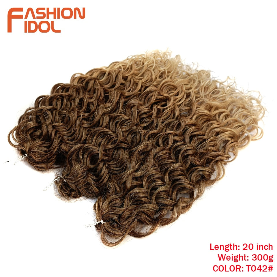 Deep Wavy Twist Crochet Hair Synthetic Afro Curly Hair Crochet Braids High Temperature Fiber Braiding Hair Extensions For Women