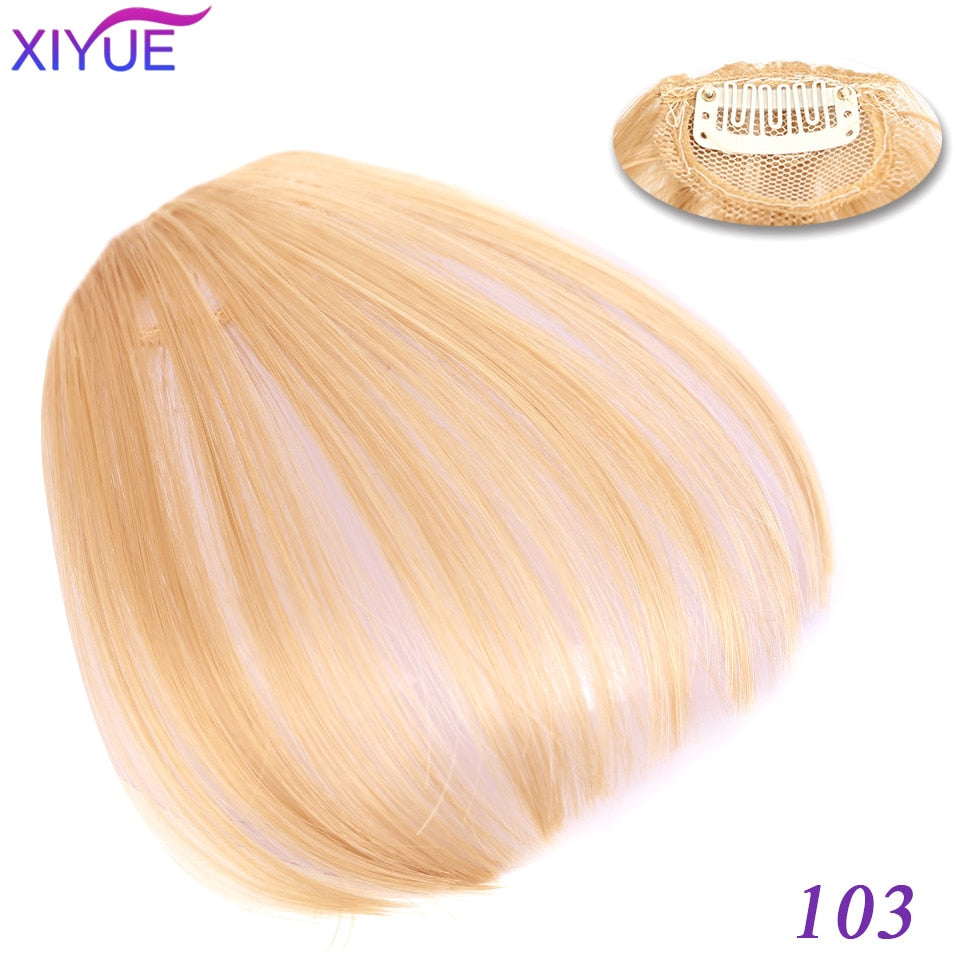 Black/Light Brown Clip In Hair Bangs Hairpiece Accessories Synthetic Fake Bangs Clip In Hair Extensions Clip In Hair Pieces