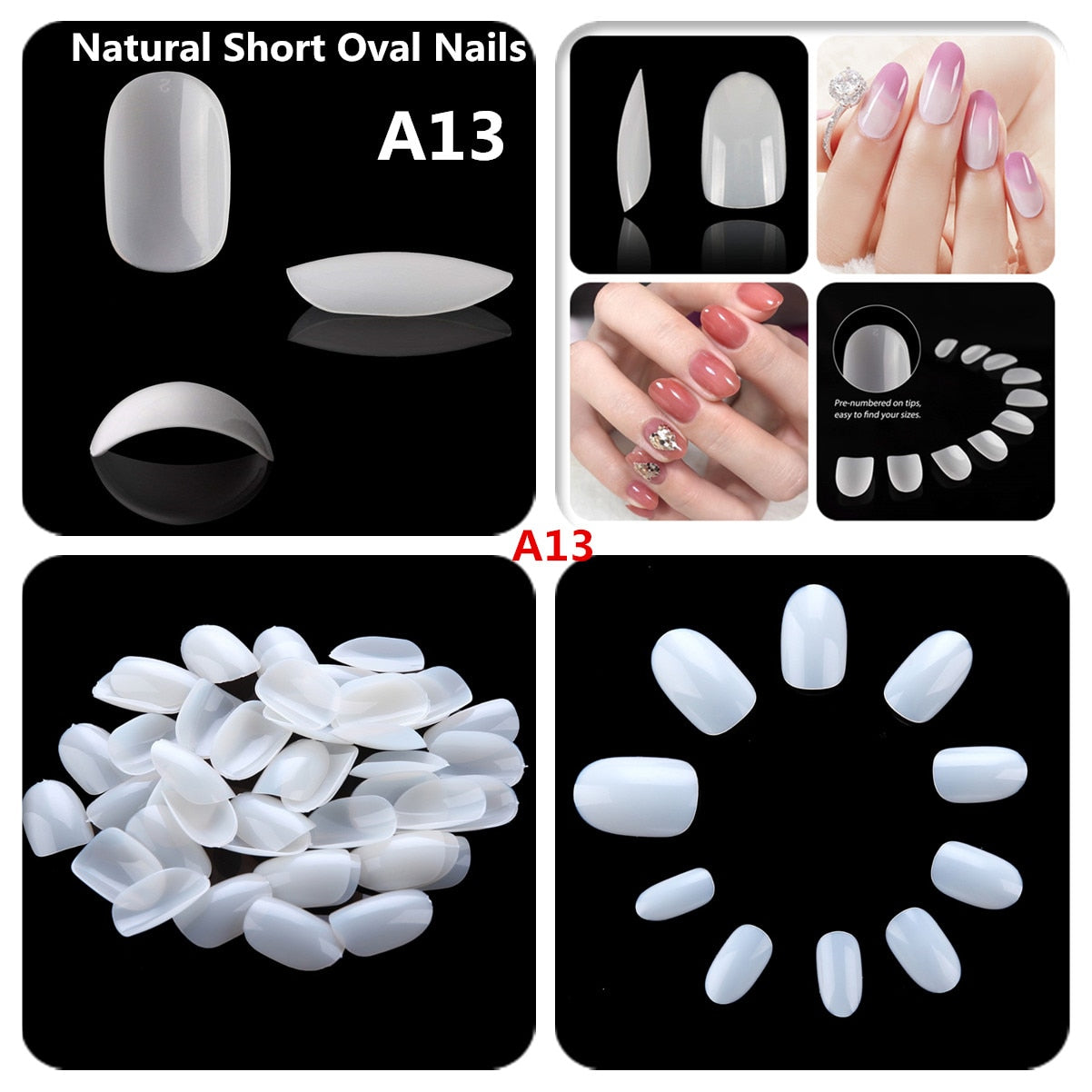 Makartt 500pcs Coffin Fake Nail Tips Clear Natural XXL Gel Tips Full Cover False Acrylic Stiletto Ballerina Nails Press on Nail