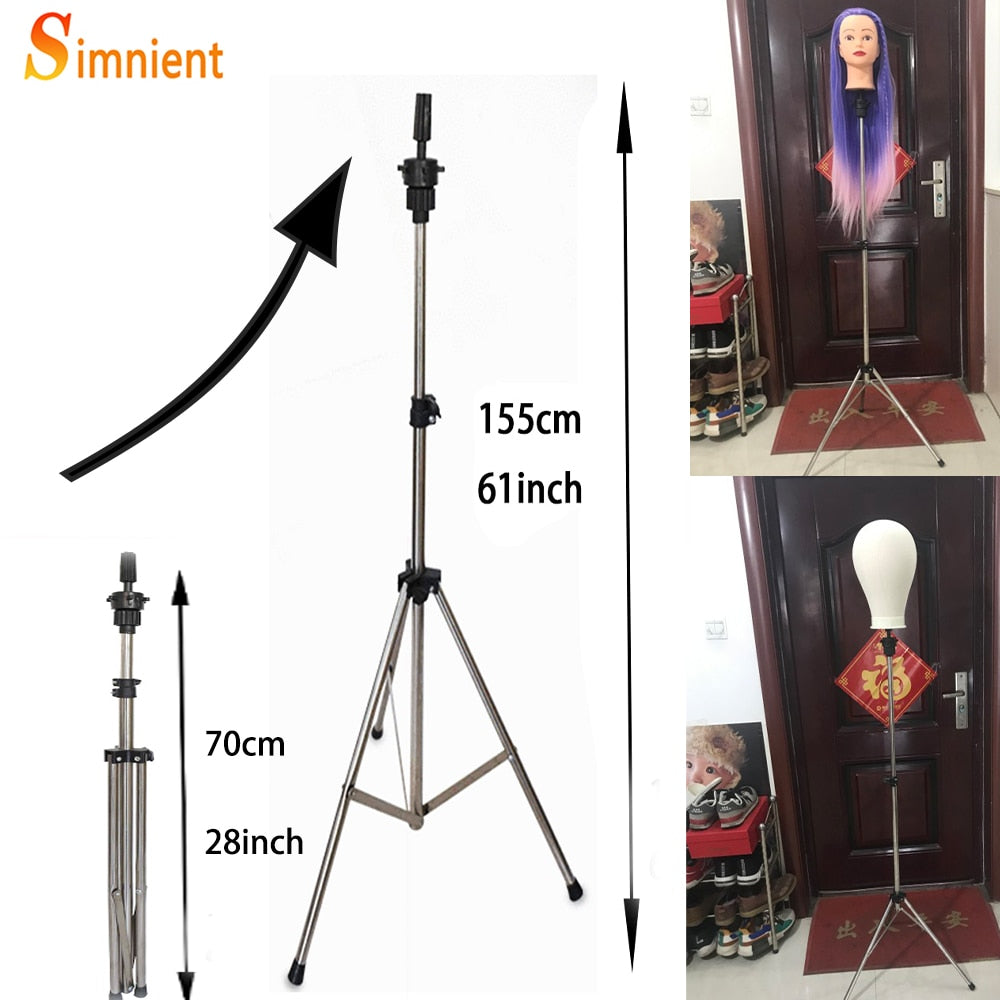 Simnient Adjustable Tripod Stand Holder Mannequin Head Tripod Hairdressing Training Head Holder Top Selling Hair Wig Stands Tool