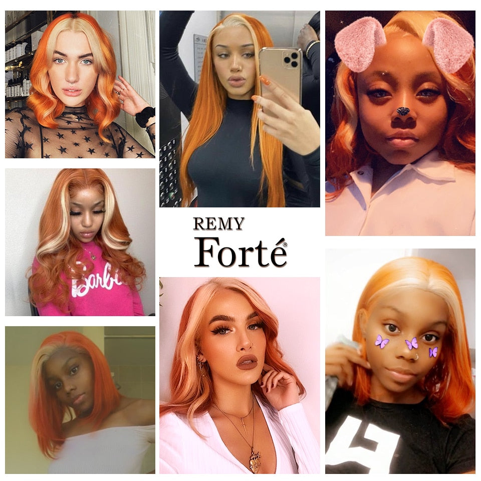 Remy Forte Blonde Body Wave Bundles With Closure Orange Brazilian Hair Weave Bundles 3 bundles Human Hair with Closure Fast USA