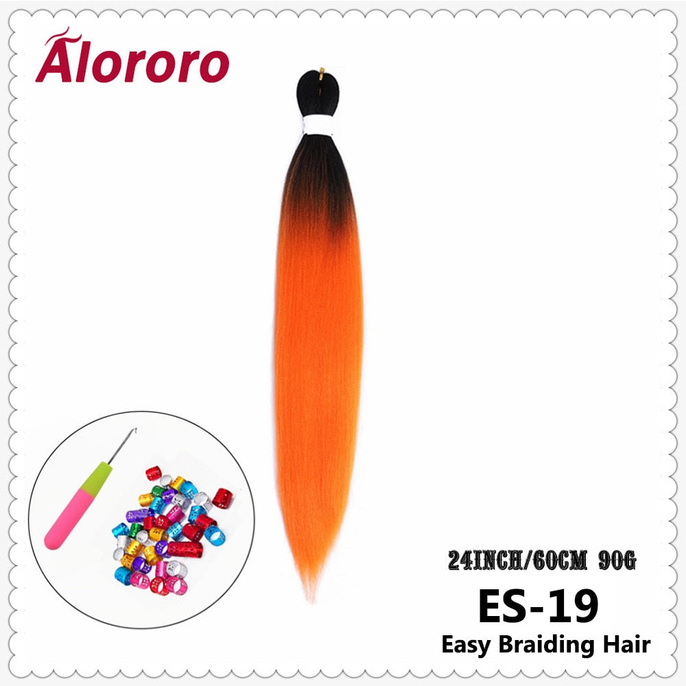 Alororo Synthetic Hair Braids Extensions Braiding Hair Pre Stretched 24 Inches Afro Jumbo Braid Hair Profession Braids