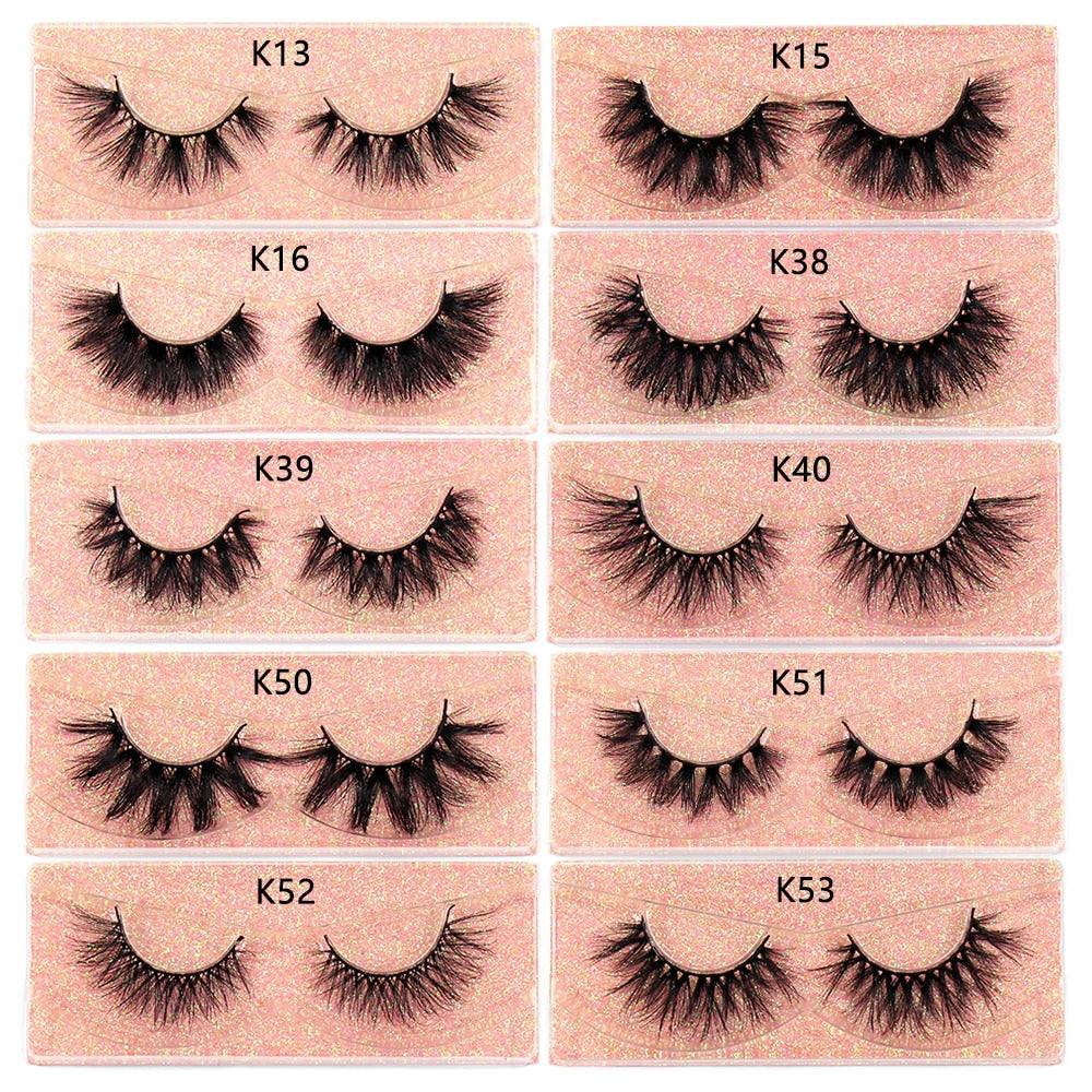 FOXESJI Makeup Eyelashes 3D Mink Lashes Fluffy Soft Wispy Natural Cross Eyelash Extension Reusable Lashes Mink False Eyelashes