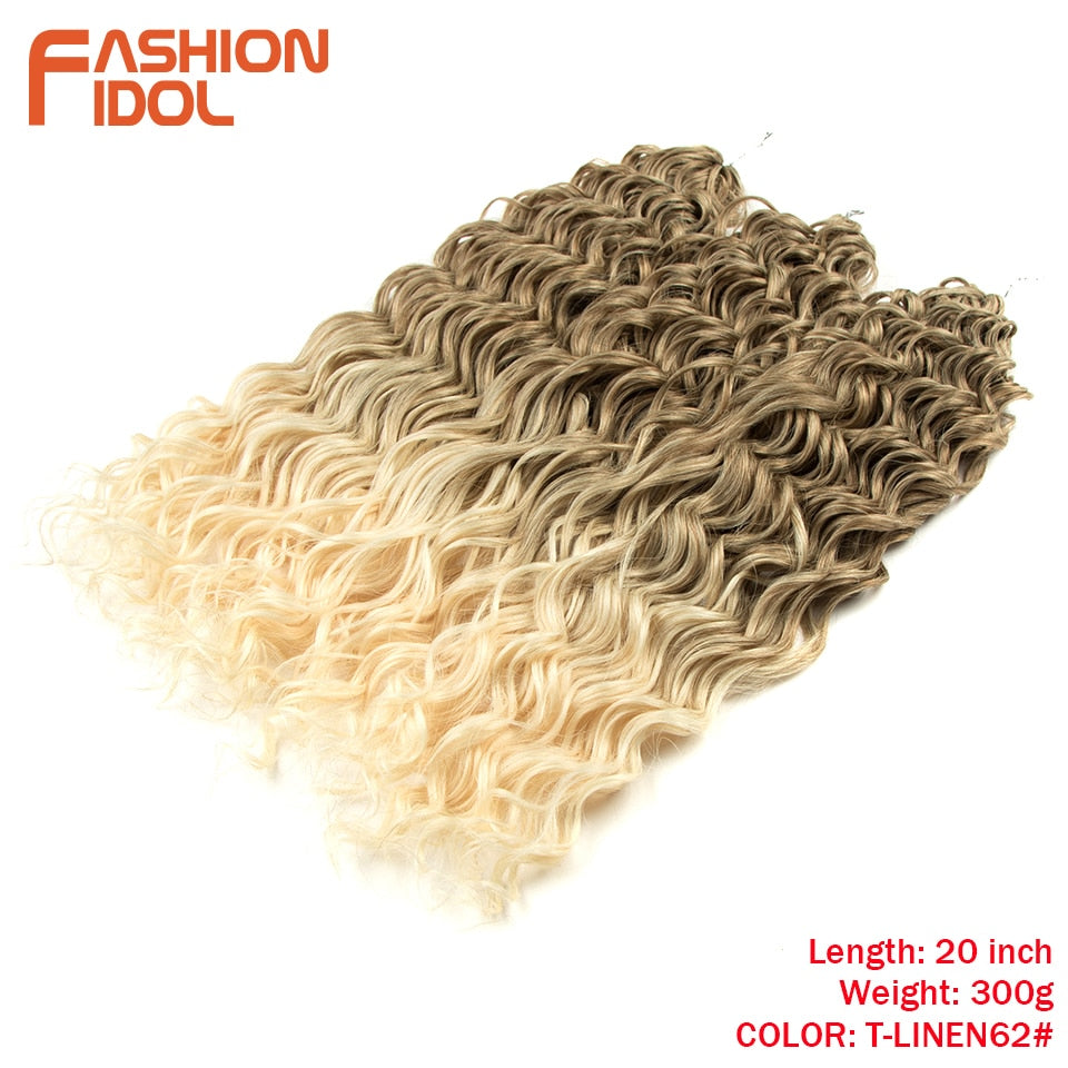 Deep Wavy Twist Crochet Hair Synthetic Afro Curly Hair Crochet Braids High Temperature Fiber Braiding Hair Extensions For Women