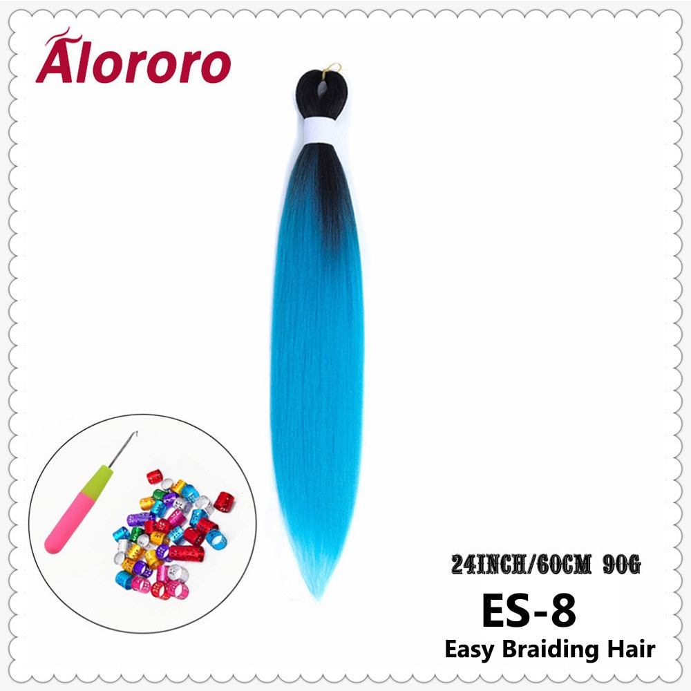 Alororo Synthetic Hair Braids Extensions Braiding Hair Pre Stretched 24 Inches Afro Jumbo Braid Hair Profession Braids