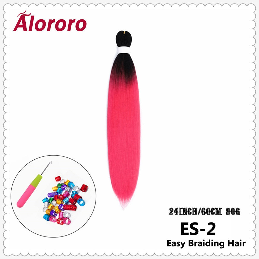 Alororo Synthetic Hair Braids Extensions Braiding Hair Pre Stretched 24 Inches Afro Jumbo Braid Hair Profession Braids