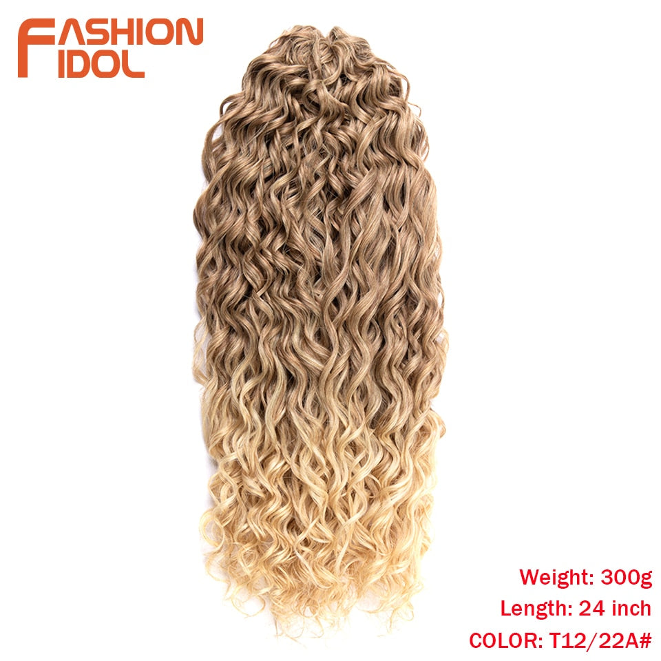 Deep Wavy Twist Crochet Hair Synthetic Afro Curly Hair Crochet Braids High Temperature Fiber Braiding Hair Extensions For Women