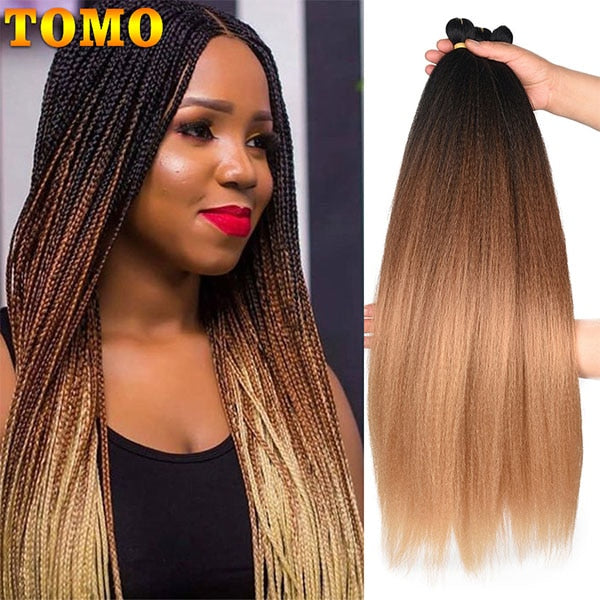 TOMO Pre Stretched Braiding Hair Synthetic Long Professional Hair for Braiding Twist Itch Free Hot Water Setting Yaki Wave Hair