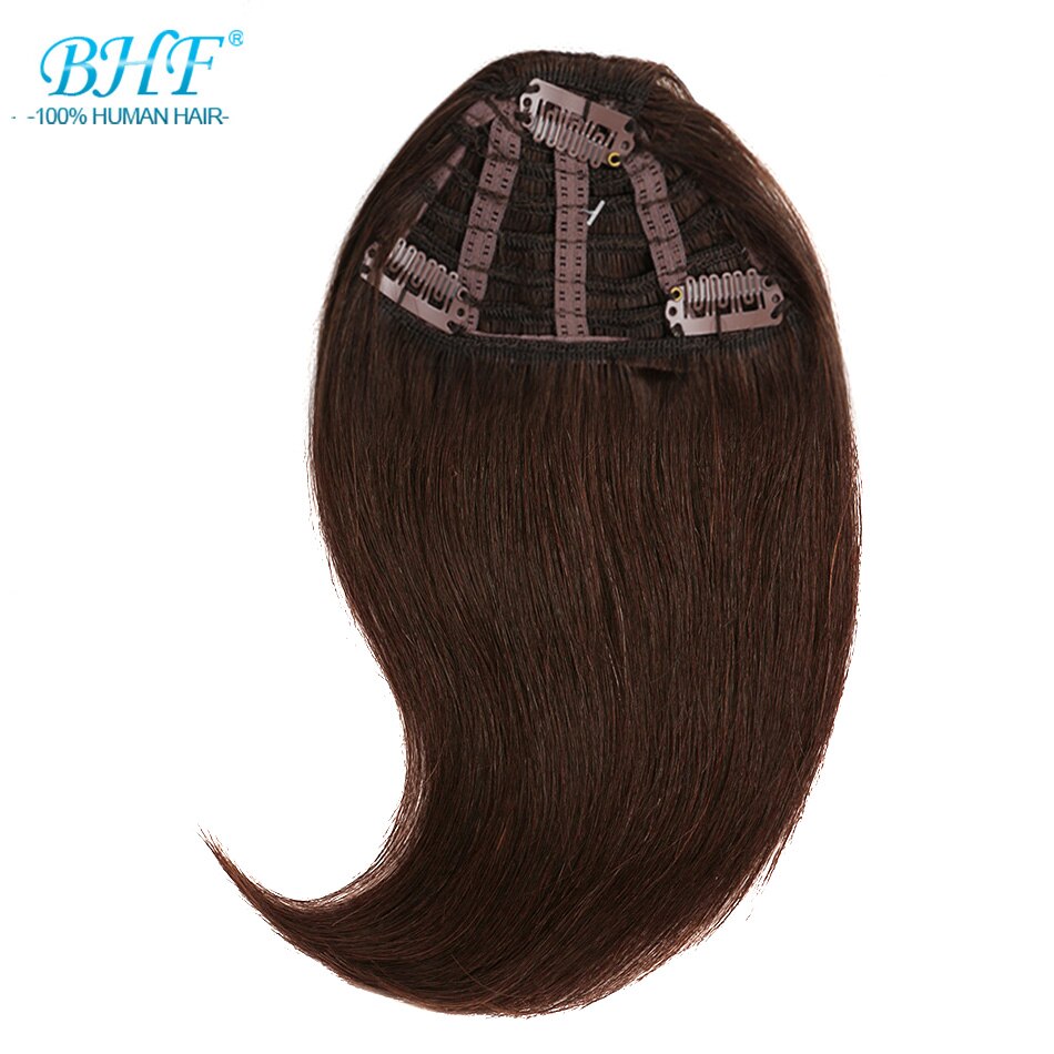 BHF Human Hair Bangs 8inch 20g Front 3 clips in Straight Remy Natural Human Hair Fringe All Colors