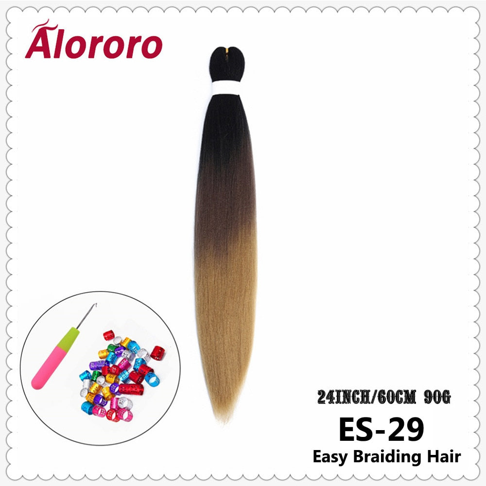 Alororo Synthetic Hair Braids Extensions Braiding Hair Pre Stretched 24 Inches Afro Jumbo Braid Hair Profession Braids