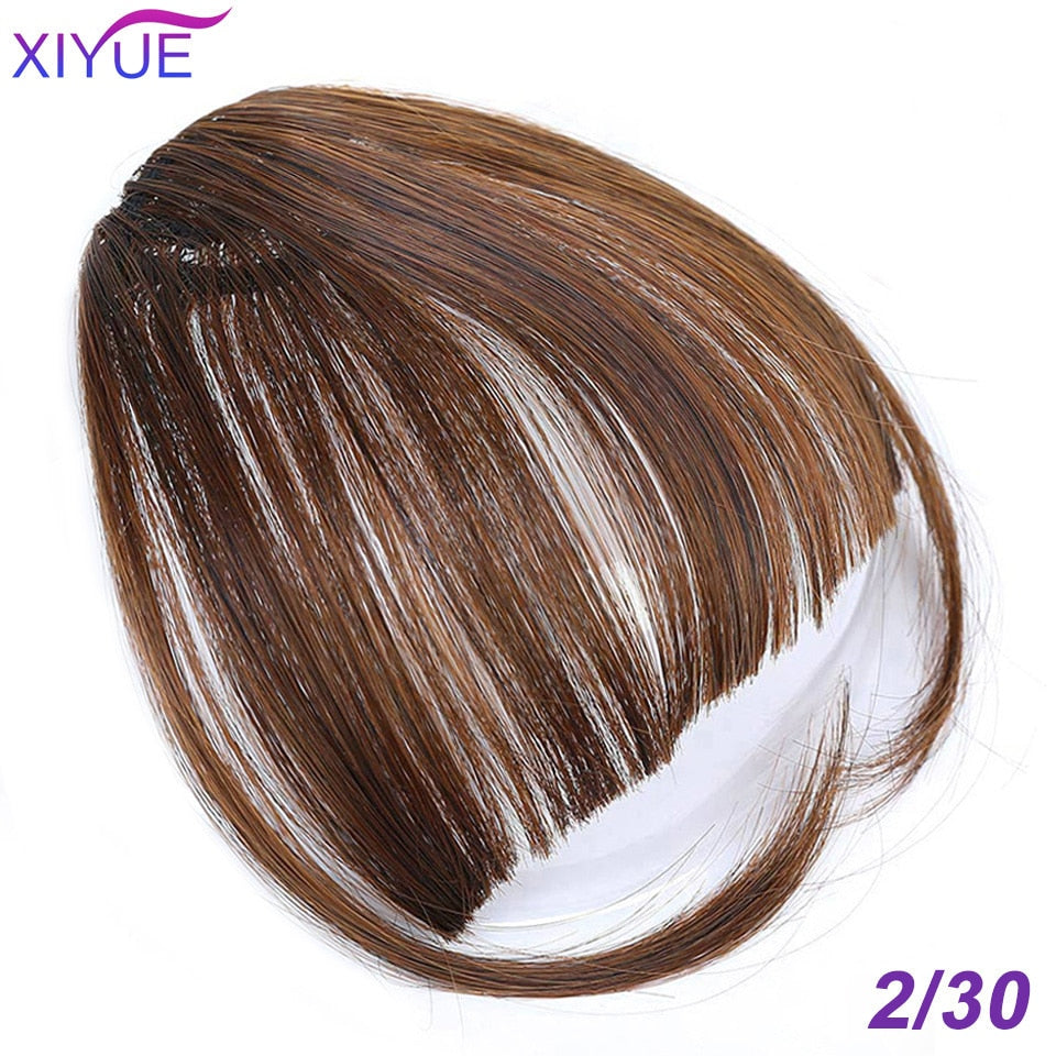 Black/Light Brown Clip In Hair Bangs Hairpiece Accessories Synthetic Fake Bangs Clip In Hair Extensions Clip In Hair Pieces