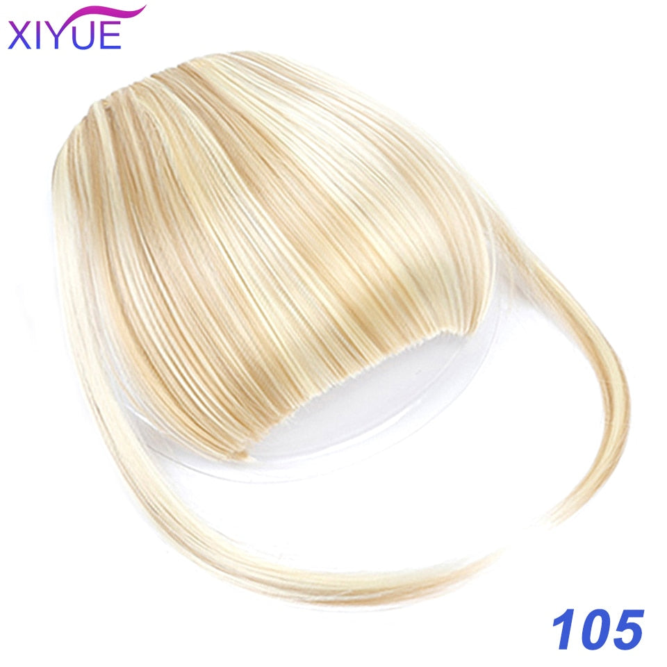 Black/Light Brown Clip In Hair Bangs Hairpiece Accessories Synthetic Fake Bangs Clip In Hair Extensions Clip In Hair Pieces