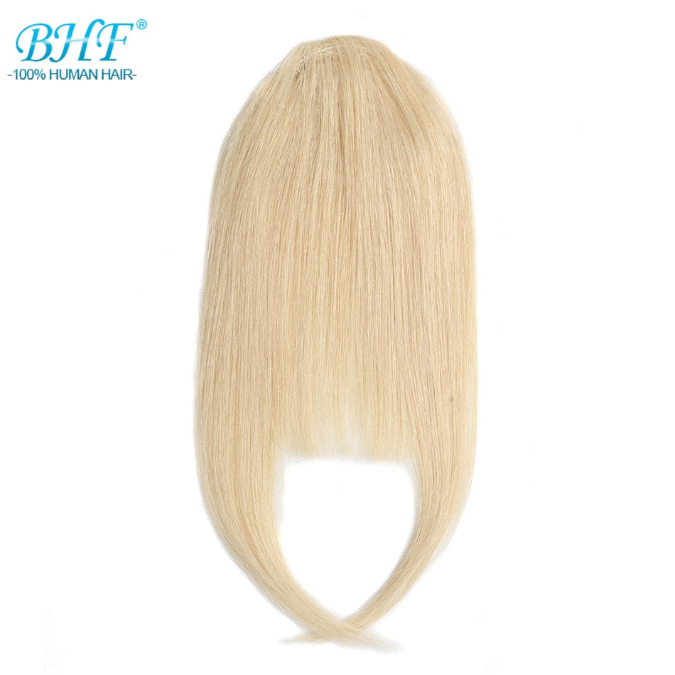 BHF Human Hair Bangs 8inch 20g Front 3 clips in Straight Remy Natural Human Hair Fringe All Colors