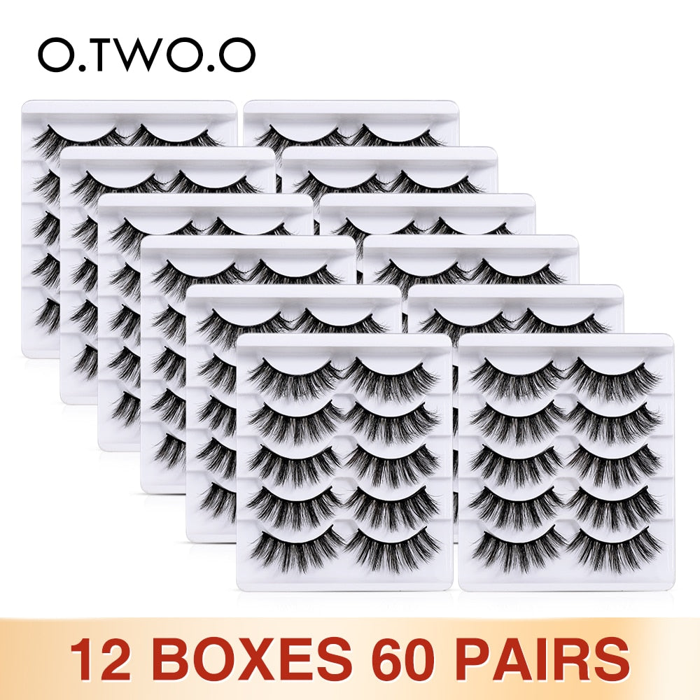 O.TWO.O False Eyelashes Wholesale 12 Lots Thick Volume Long Fake Lashes Eye Makeup Tools Fluffy Mink Eyelashes