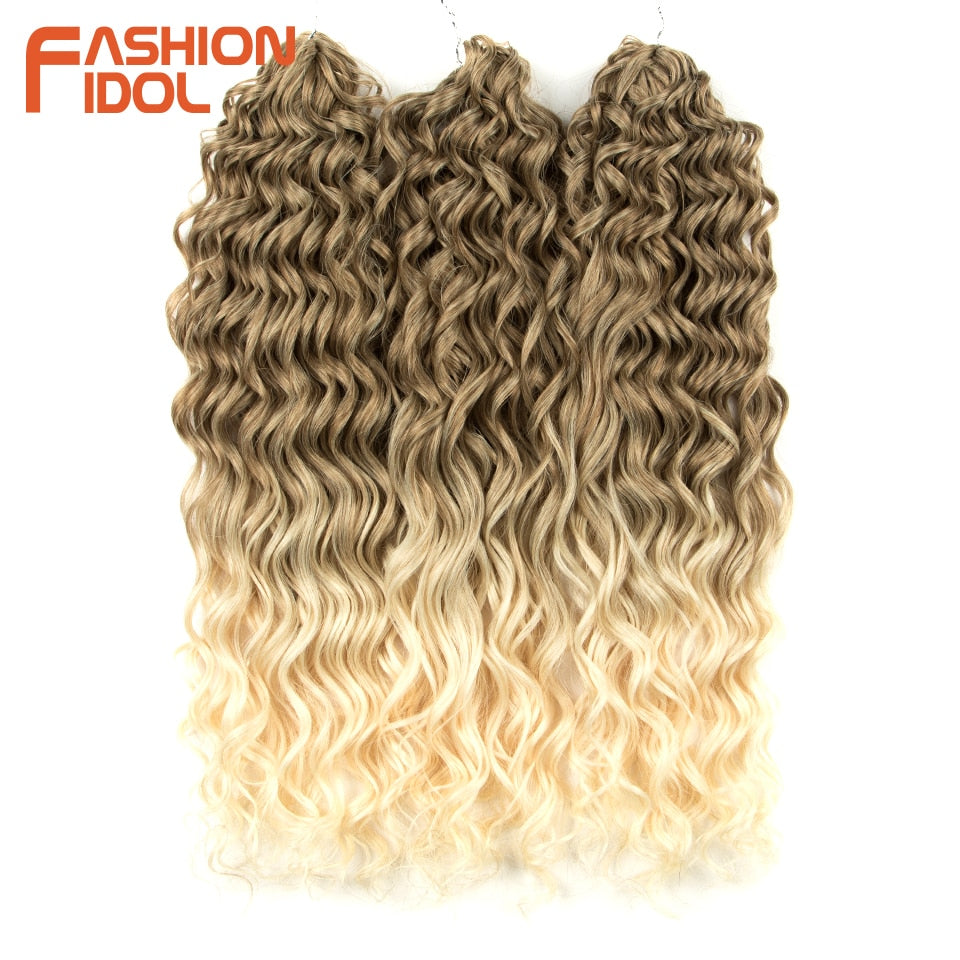 Deep Wavy Twist Crochet Hair Synthetic Afro Curly Hair Crochet Braids High Temperature Fiber Braiding Hair Extensions For Women